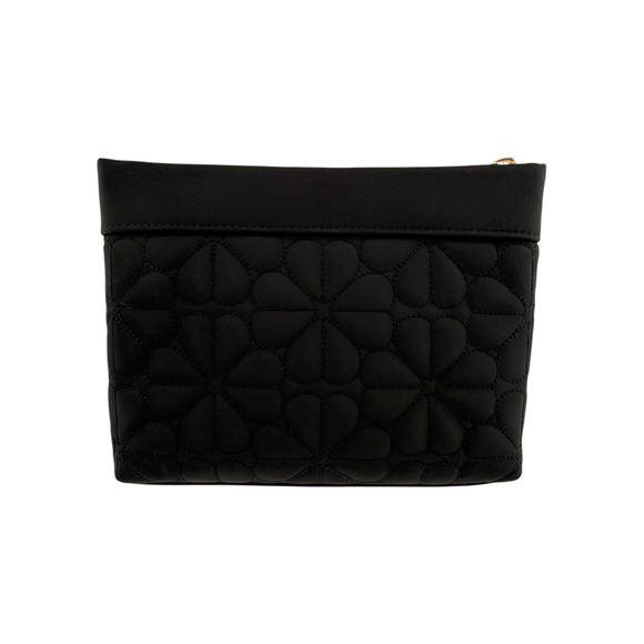 KATE SPADE New York Spade Flower Quilted Cosmetic Pouch in Black - Picture 2 of 12